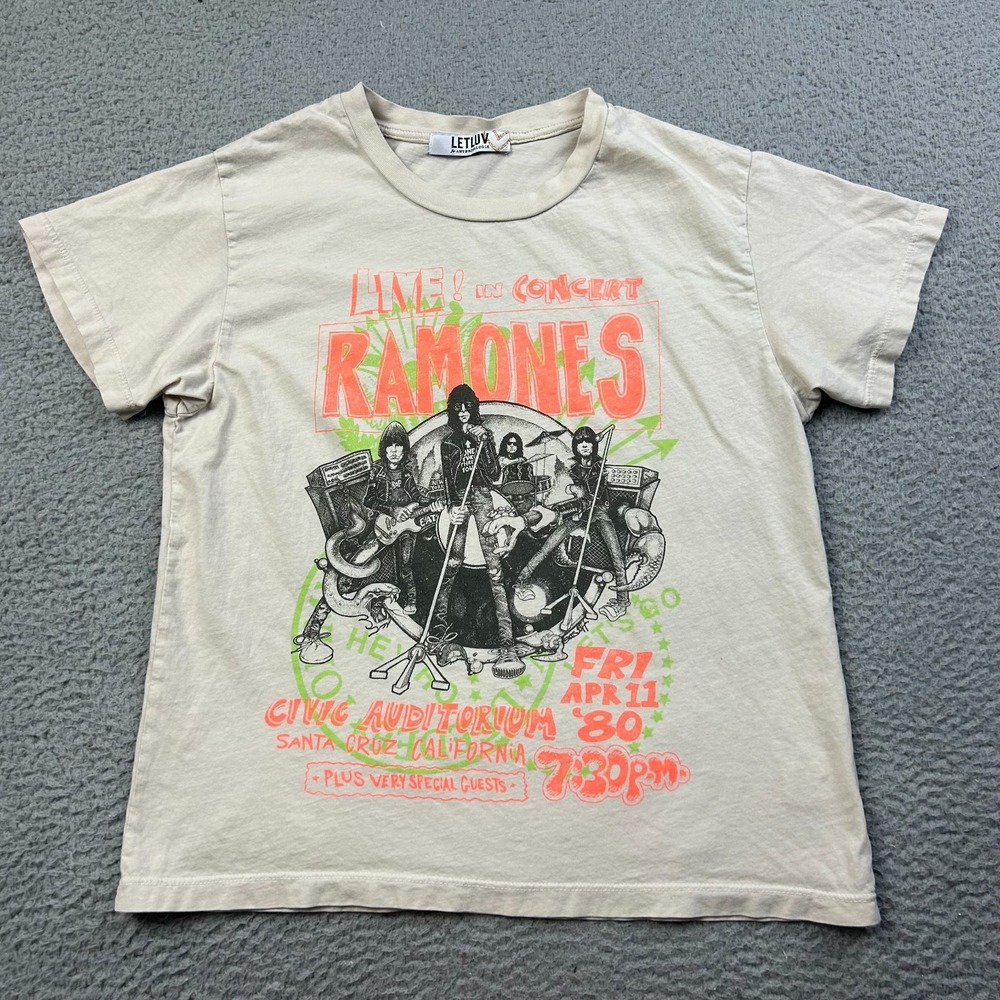 Letluv Anthropologie Womens Ramones Civic Auditorium Graphic Tee Small USA